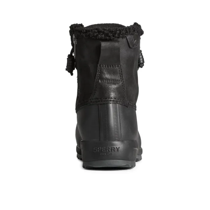 Boots Women Sperry Maritime Repel Teddy Trim Snow Boot Black