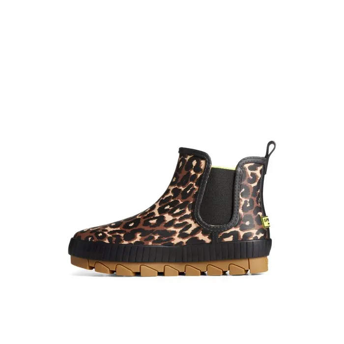 Boots Women Sperry Torrent Leopard Chelsea Waterproof Rain Boot Black