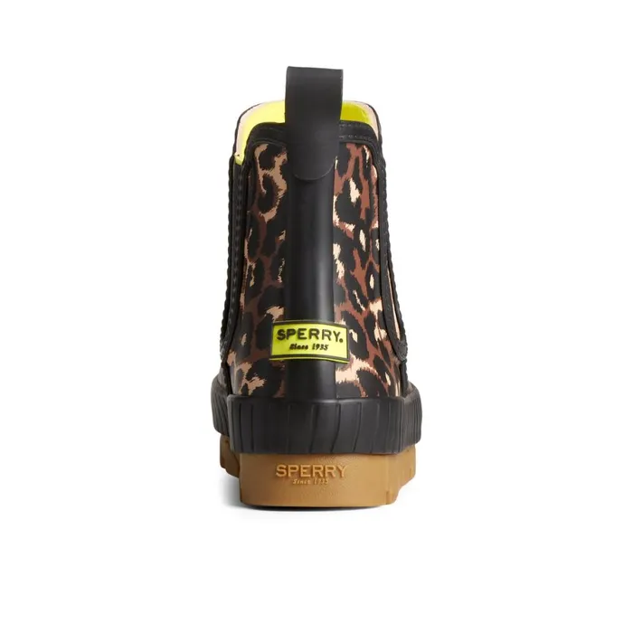 Boots Women Sperry Torrent Leopard Chelsea Waterproof Rain Boot Black