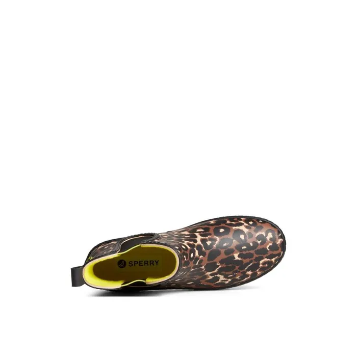 Boots Women Sperry Torrent Leopard Chelsea Waterproof Rain Boot Black