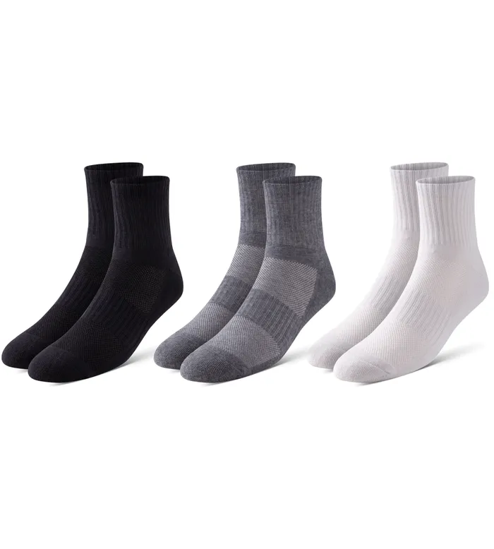 Bowo Cushion Ankle Grey Socks 3 Pack Men Pair Of Thieves Ankle
