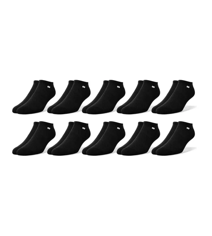 Bowo Cushion Low Cut Black Socks 10 Pack Men Pair Of Thieves LowCut