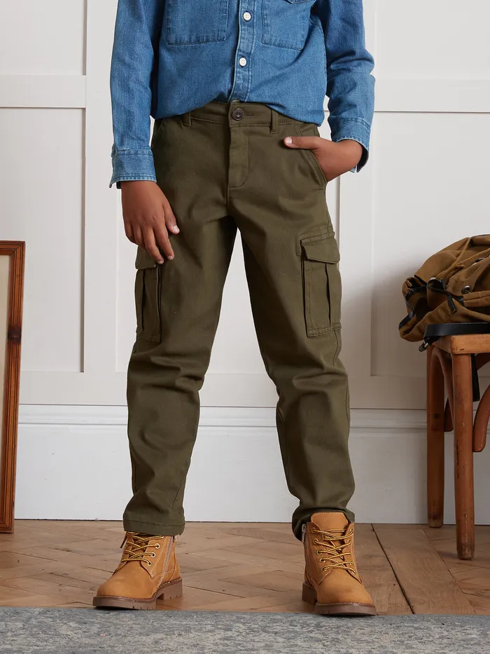 Boys Cyrillus Clothing Cargo Trousers Kaki