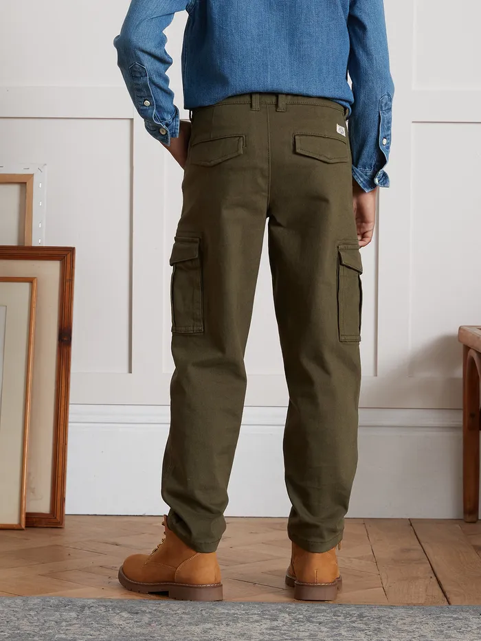 Boys Cyrillus Clothing Cargo Trousers Kaki