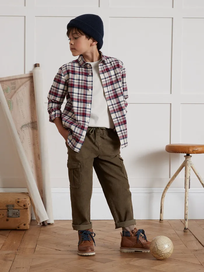 Boys Cyrillus Clothing Cargo Trousers Kaki