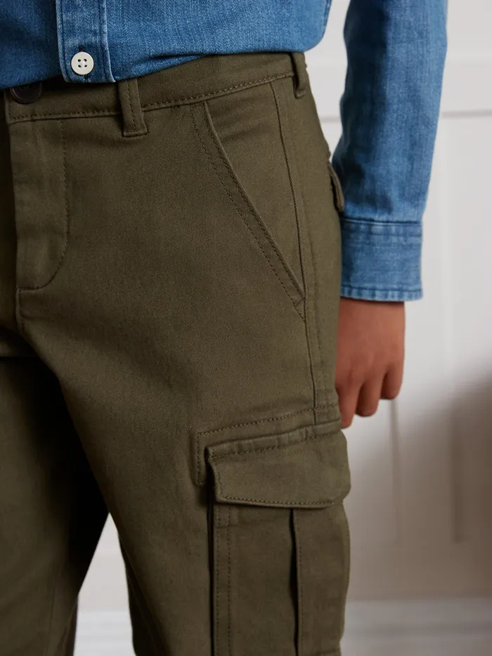 Boys Cyrillus Clothing Cargo Trousers Kaki