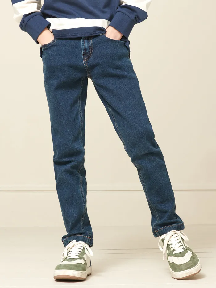 Boys Cyrillus Clothing StraightLeg Jeans 6399 Bleu Fonce Uni