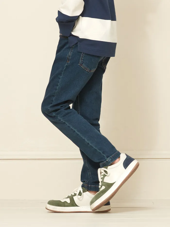 Boys Cyrillus Clothing StraightLeg Jeans 6399 Bleu Fonce Uni