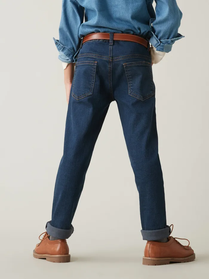 Boys Cyrillus Clothing StraightLeg Jeans 6399 Bleu Fonce Uni