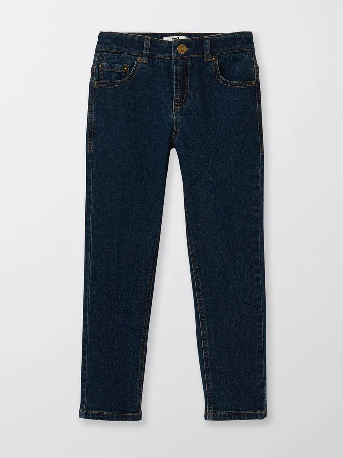 Boys Cyrillus Clothing StraightLeg Jeans 6399 Bleu Fonce Uni