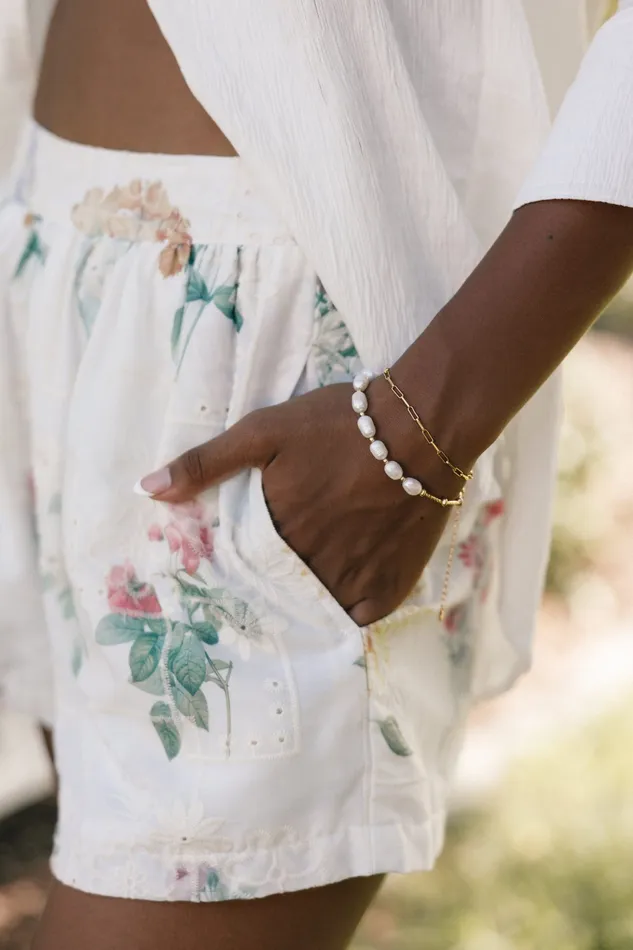 Bracelets Ren Pearl Bracelet 8211 Gold Gold 8211 petalandpup Women