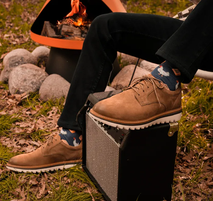 Braydon Plain Toe Dark Taupe Oiled Nubuck LaceUps Johnston and Murphy Men