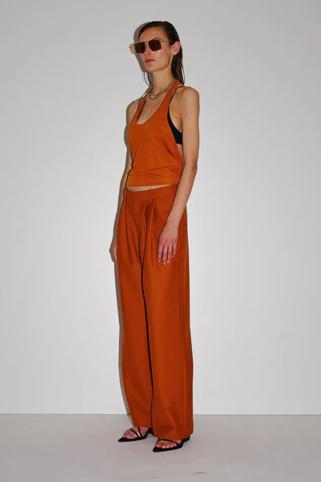 Camille 8211 Leather Brown Women Won Hundred Trousers