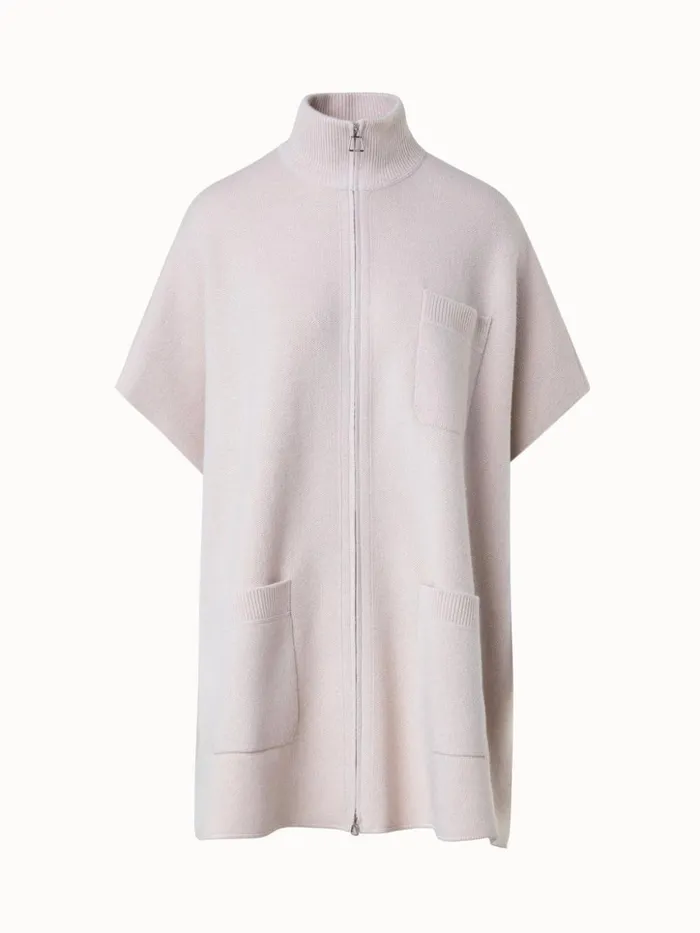 Cape In 100 Cashmere Piqu Greige Women Akris Knitwear