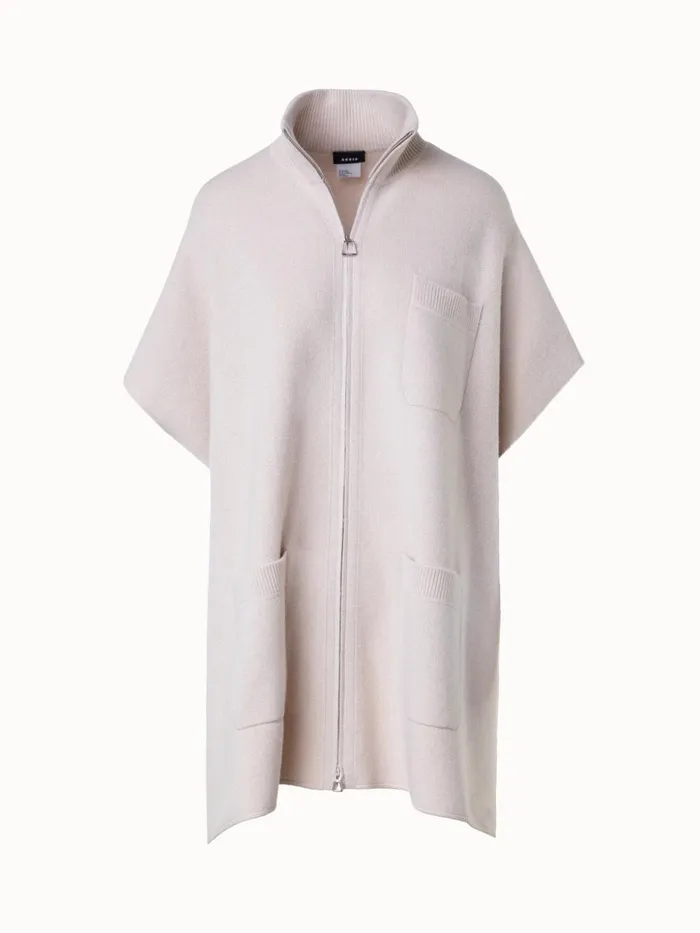 Cape In 100 Cashmere Piqu Greige Women Akris Knitwear