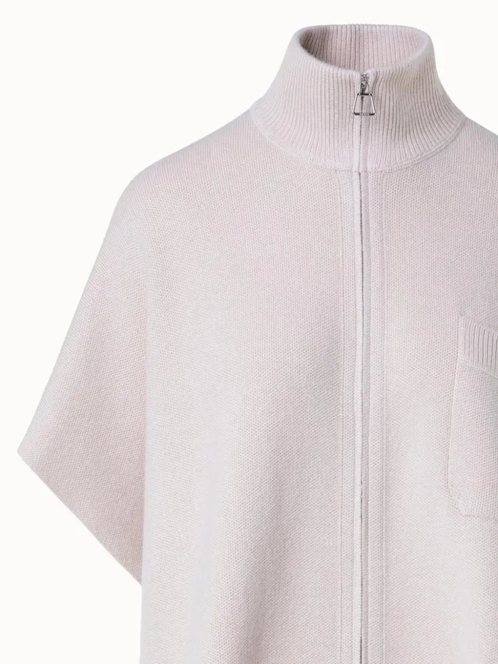 Cape In 100 Cashmere Piqu Greige Women Akris Knitwear