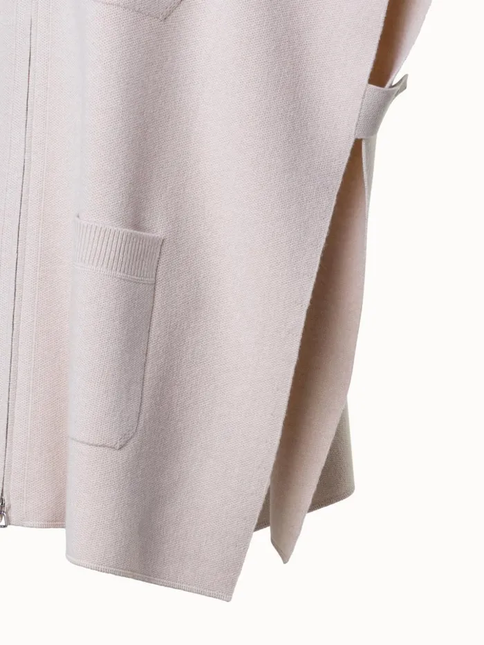 Cape In 100 Cashmere Piqu Greige Women Akris Knitwear