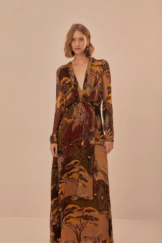 Caramel Savana Dream Maxi Dress Women Farm Rio Maxi Dresses