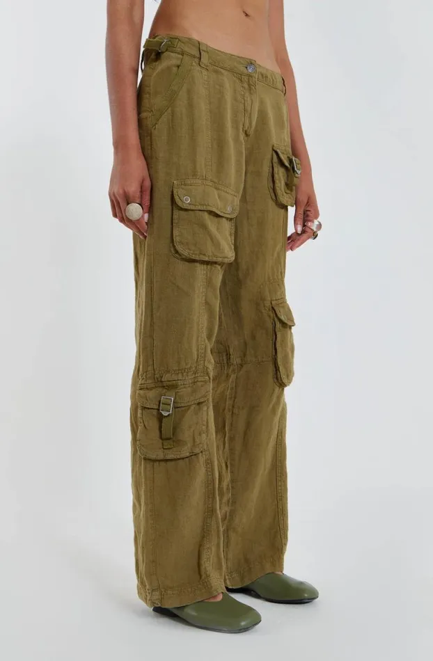 Cargo Pants Women Jaded London Devon Linen Cargo Trousers