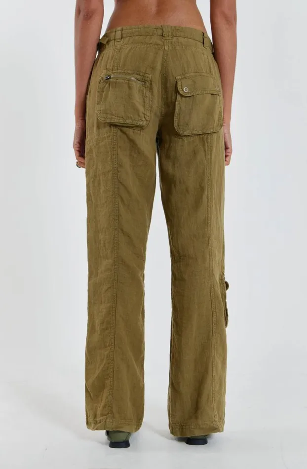 Cargo Pants Women Jaded London Devon Linen Cargo Trousers