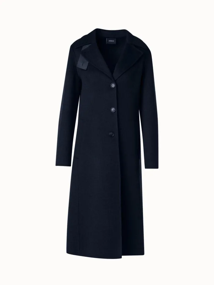 Cashmere DoubleFace Blazer Coat Navy Women Akris Cashmere