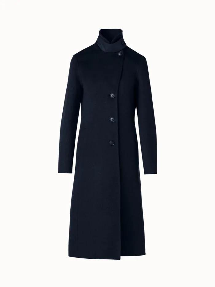 Cashmere DoubleFace Blazer Coat Navy Women Akris Cashmere