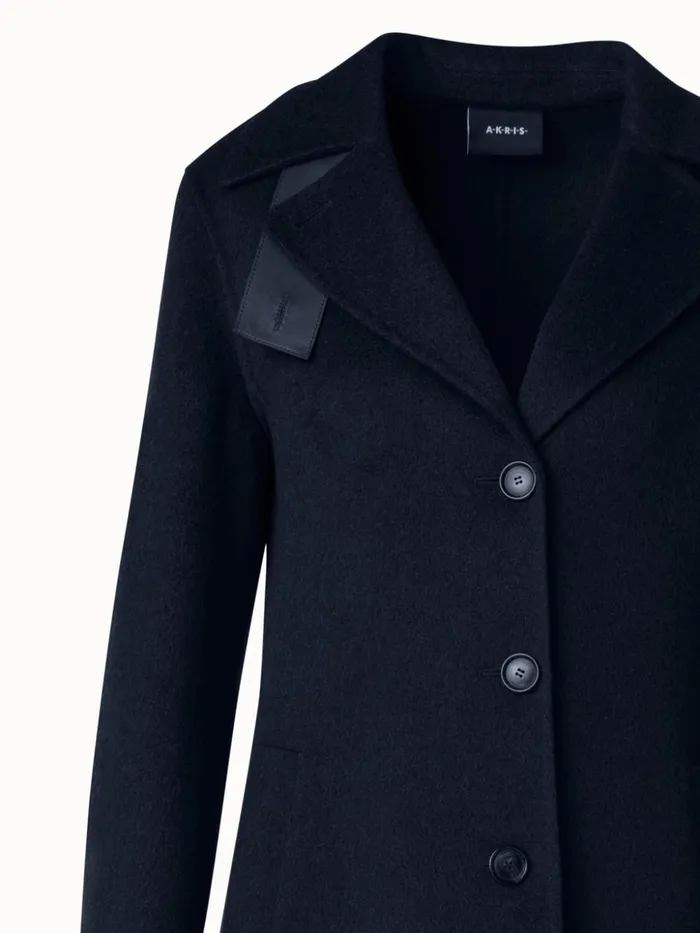 Cashmere DoubleFace Blazer Coat Navy Women Akris Cashmere