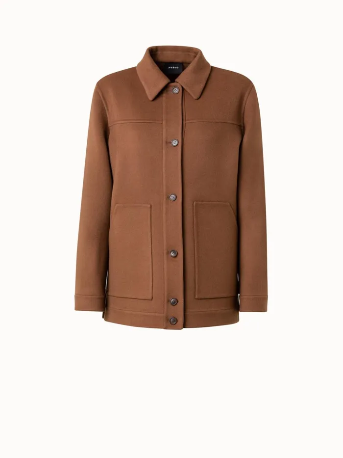 Cashmere DoubleFace Shirt Jacket Vicuna Women Akris Cashmere