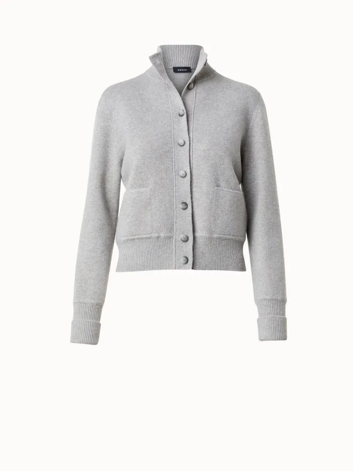Cashmere Piqu Knit Cardigan Clay Women Akris Knitwear