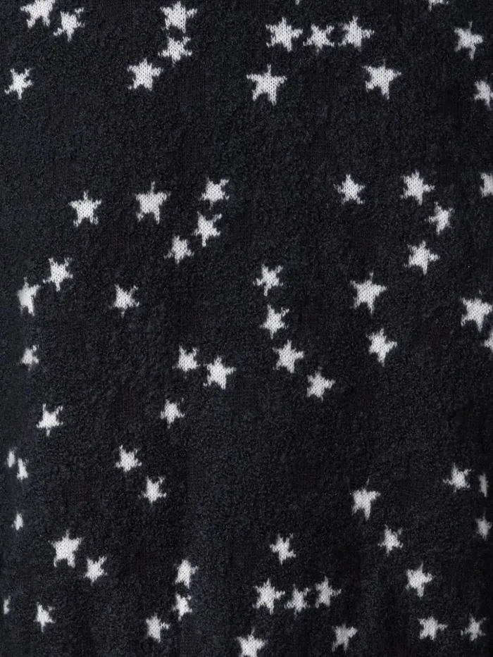 Cashmere Silk Cardigan With Star Intarsia Blackecru Women Akris Knitwear
