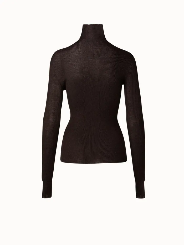 Cashmere Silk Knit Pullover Mocha Women Akris Cashmere