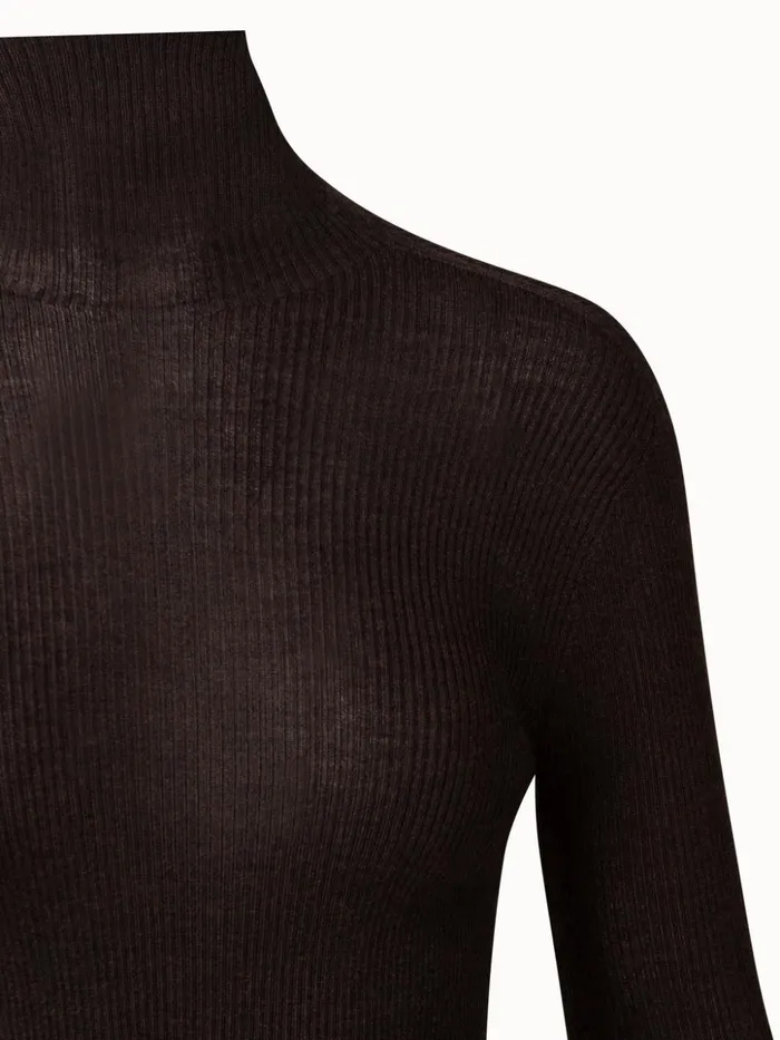 Cashmere Silk Knit Pullover Mocha Women Akris Cashmere