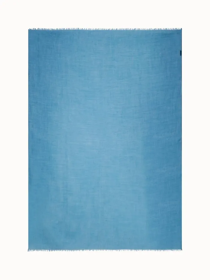 Cashmere Silk Scarf Light Denim Women Akris Cashmere