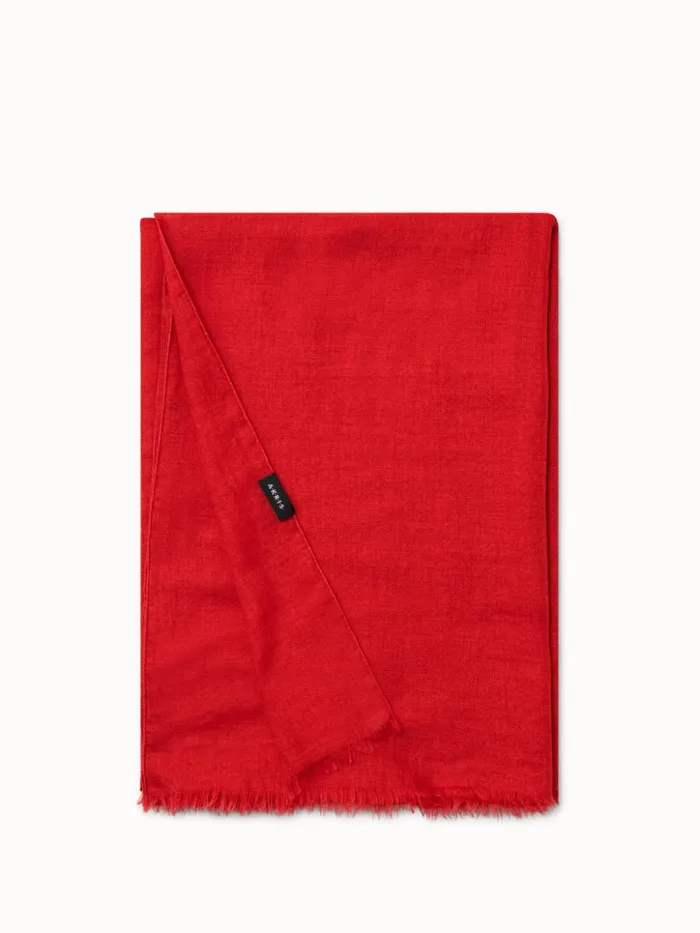 Cashmere Silk Scarf Red Women Akris Cashmere