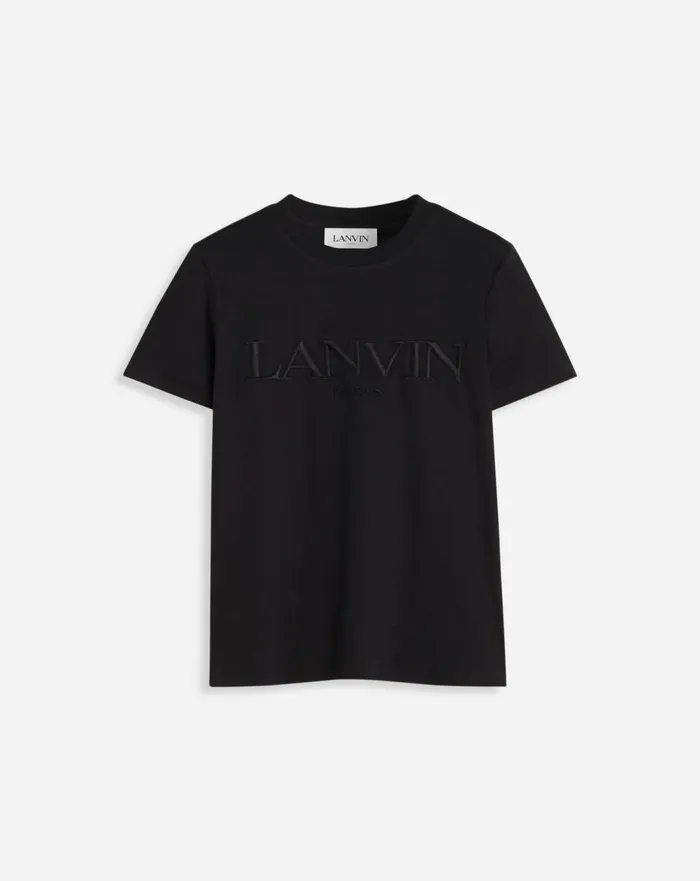 Classic Fit Lanvin Embroidered Tshirt Black Women Lanvin TShirts and Sweatshirts