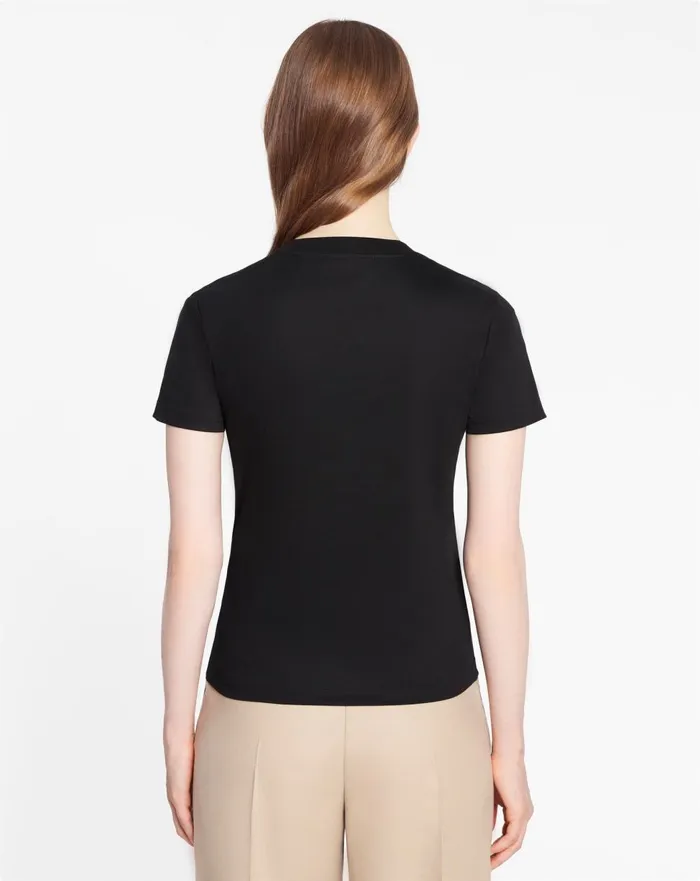 Classic Fit Lanvin Embroidered Tshirt Black Women Lanvin TShirts and Sweatshirts