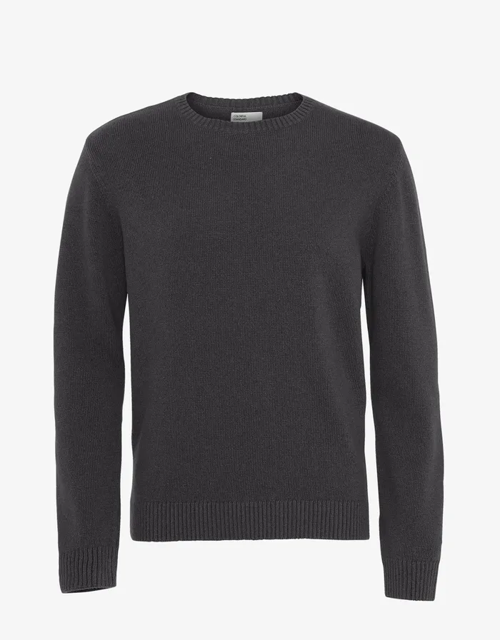 Classic Merino Wool Crew 8211 Lava Grey Men Knit Sweaters Colorfulstandard