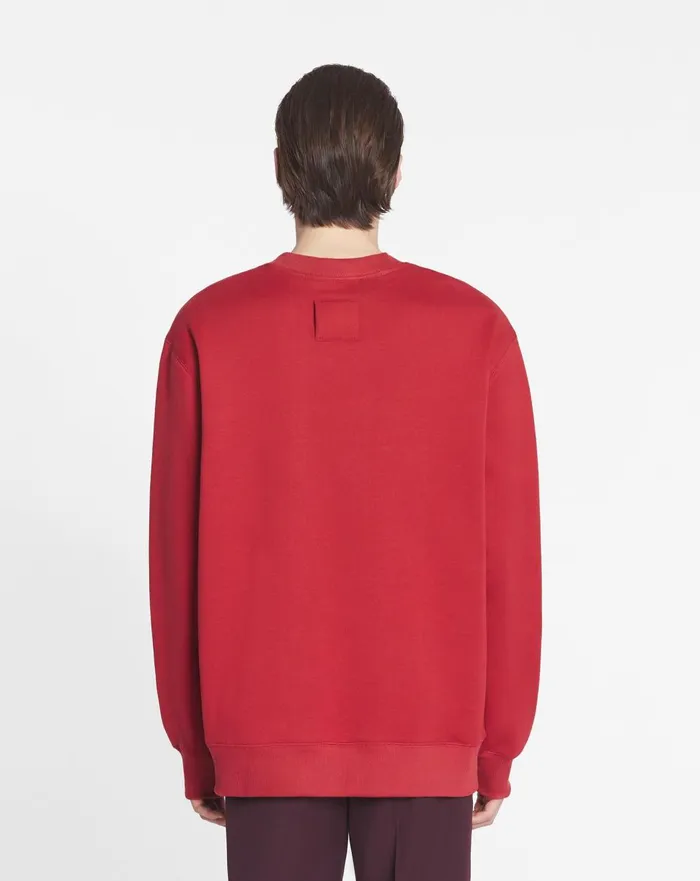 Classic Sweatshirt With An Archives Print Turkish Red Men Lanvin Knitwear and Sweatshirts