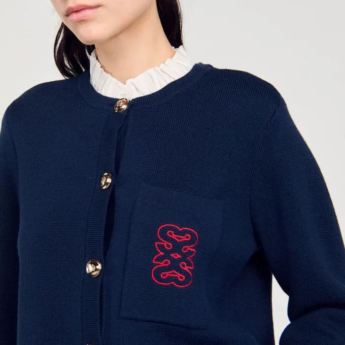 Coatigans Women SANDRO Coatigan With Detachable Collar Deep Blu