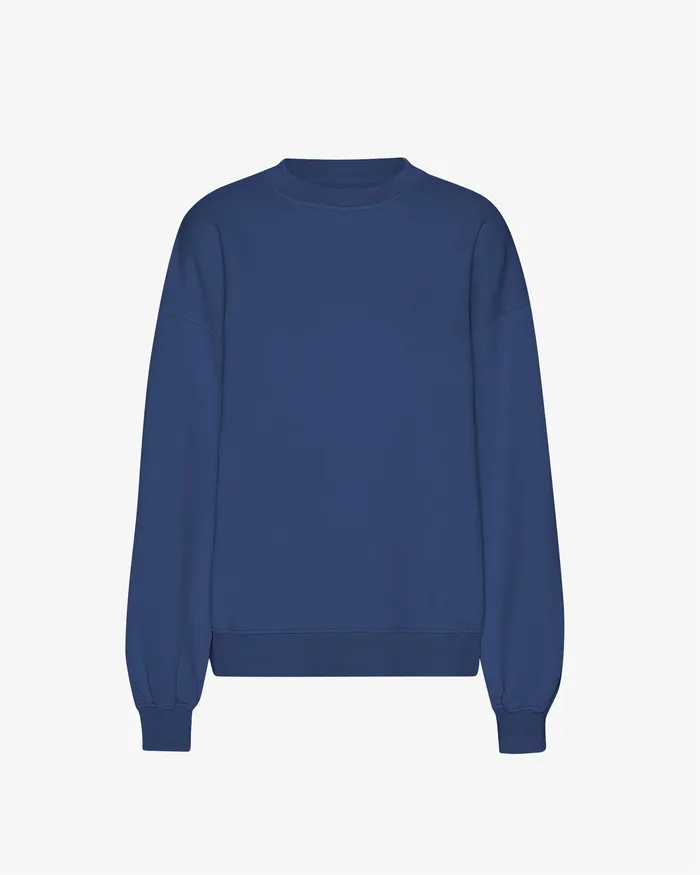 Colorfulstandard Organic Oversized Crew 8211 Marine Blue Women Crewneck Sweatshirts