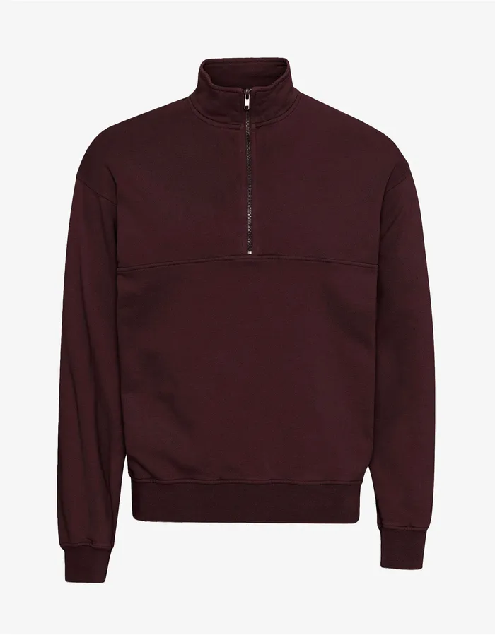 Colorfulstandard Quarter Zips Men Organic Quarter Zip 8211 Oxblood Red