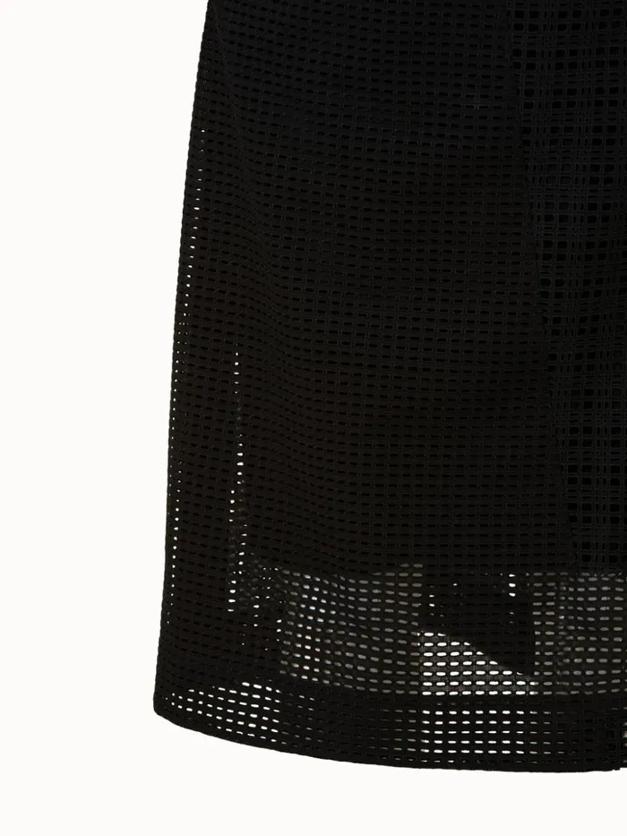 Cotton Broderie Anglaise Midi Dress Black Women Akris Dresses
