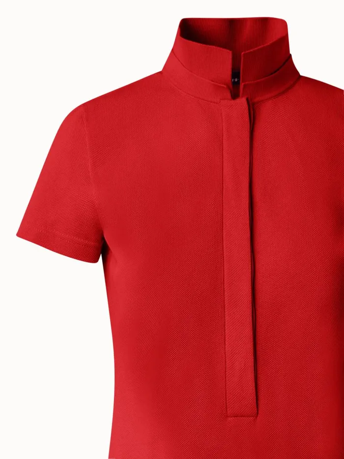 Cotton Piqu Polo Shirt Poppy Women Akris Knitwear