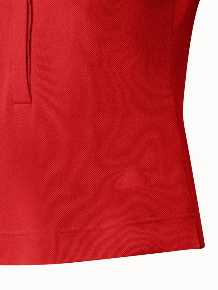Cotton Piqu Polo Shirt Poppy Women Akris Knitwear
