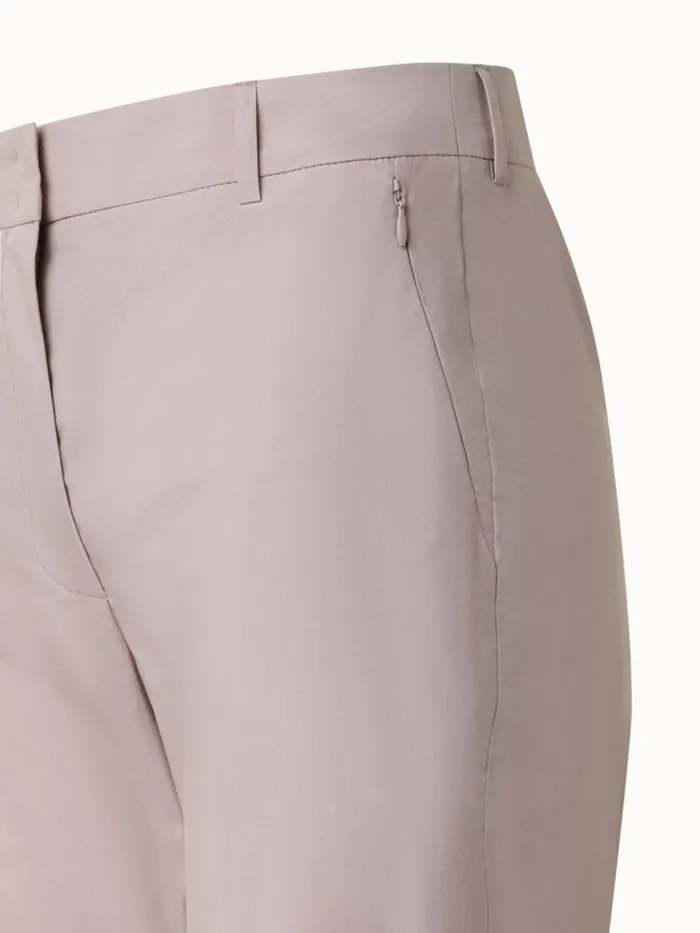 Cotton Poplin Pants With Slight Bootcut Sand Women Akris Pants