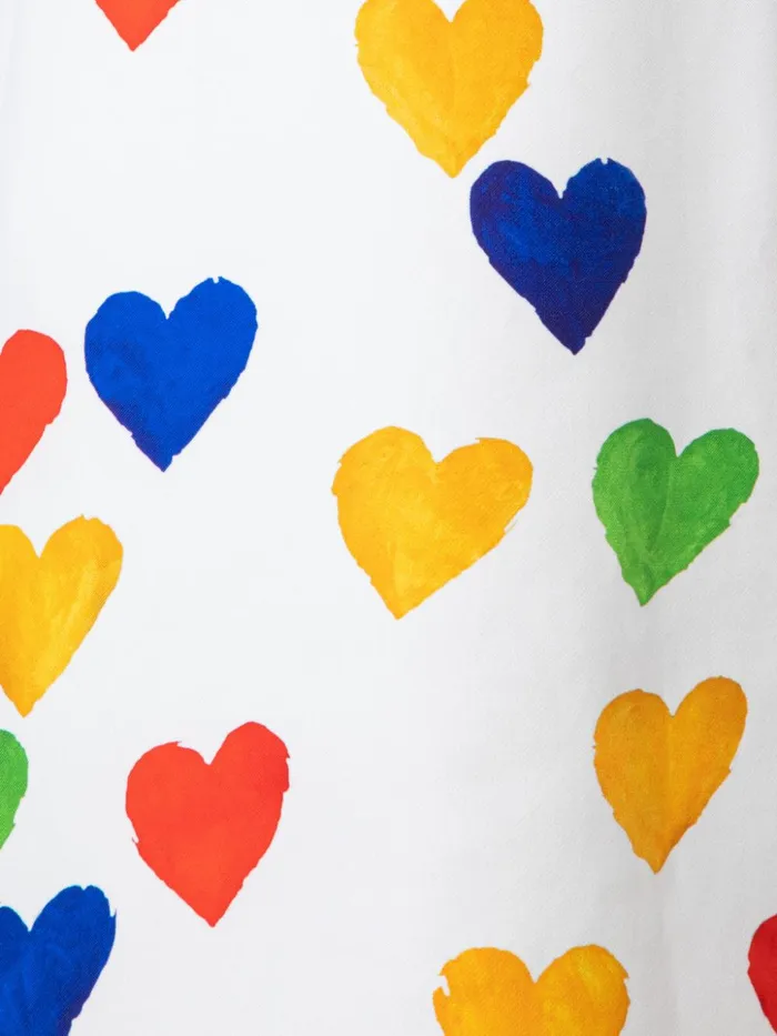 Cotton Silk DoubleFace Sheath Dress With Hearts Print Ecrumulticolor Women Akris Dresses
