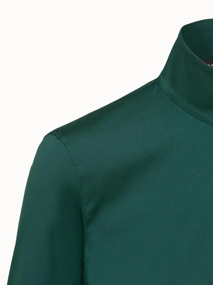 Cotton Stretch Poplin Blouse Gallus Green Women Akris Blouses