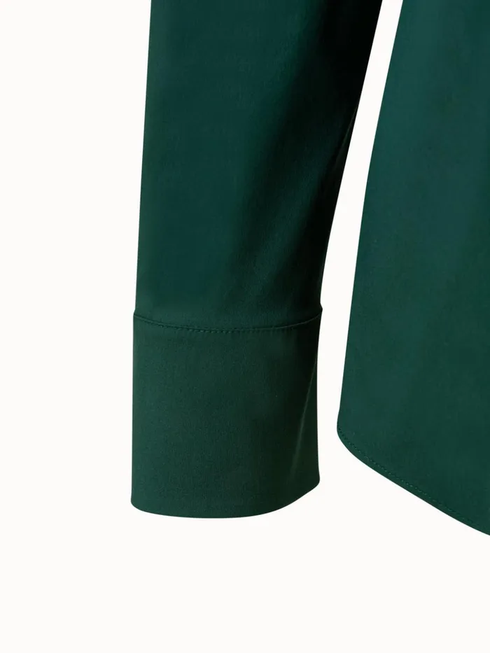 Cotton Stretch Poplin Blouse Gallus Green Women Akris Blouses