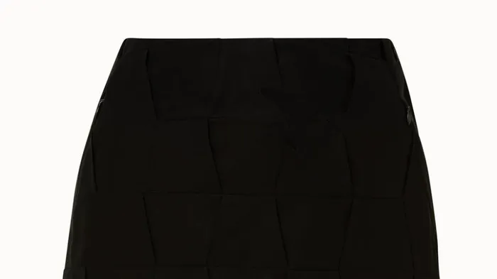 Cotton Voile Mirrored Trapezoid Long Skirt Black Women Akris Skirts