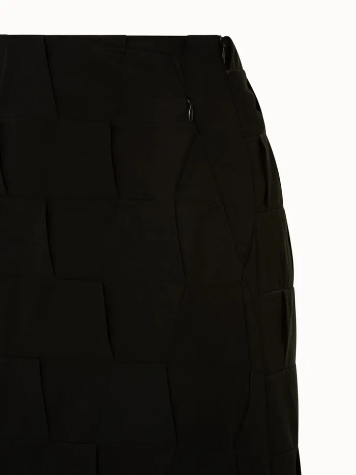 Cotton Voile Mirrored Trapezoid Long Skirt Black Women Akris Skirts